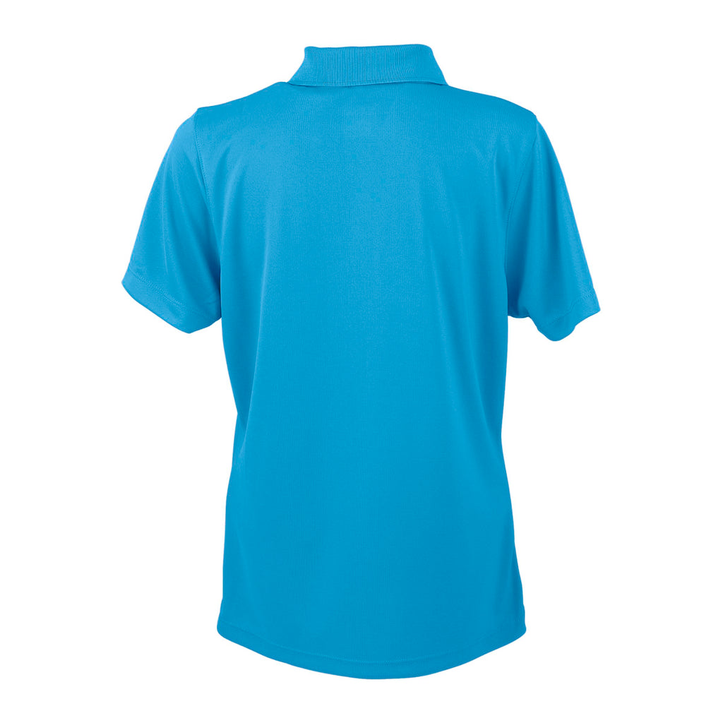 Vansport Women's Island Blue Omega Solid Mesh Tech Polo