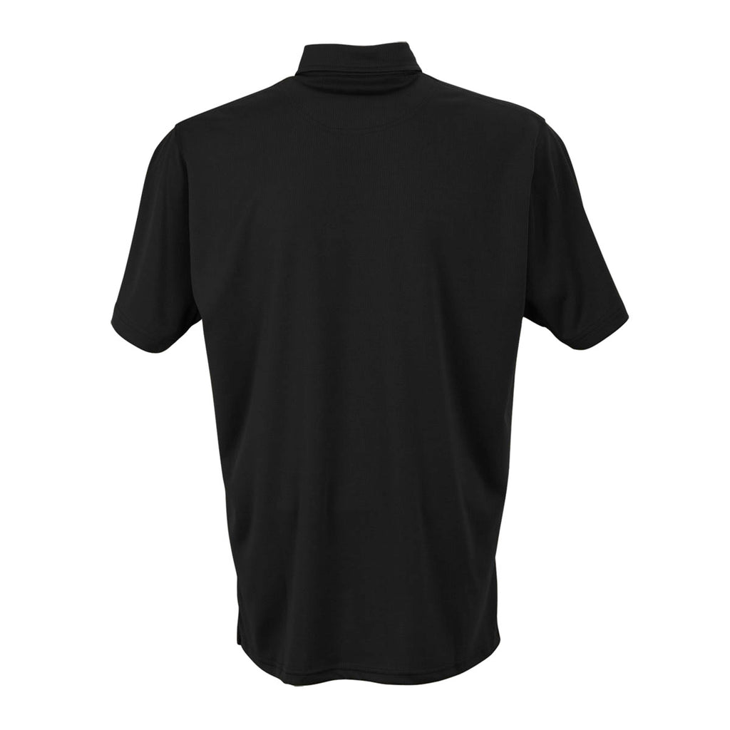 Vantage Men's Black Micro-Waffle Mesh Polo