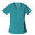 Cherokee Women's Teal Blue Flexibles V-Neck Knit Panel Top