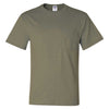 Jerzees Men's Khaki Dri-Power 50/50 T-Shirt with a Pocket