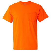 Jerzees Men's Safety Orange Dri-Power 50/50 T-Shirt with a Pocket