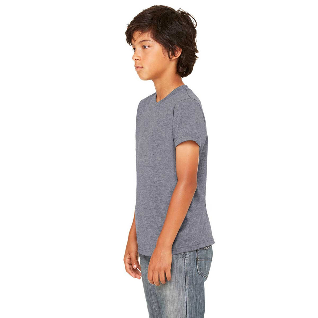 Bella + Canvas Youth Dark Grey Heather Jersey Short-Sleeve T-Shirt