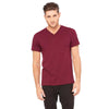 Bella + Canvas Unisex Maroon Jersey Short-Sleeve V-Neck T-Shirt