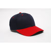 Pacific Headwear Navy/Red Velcro Adjustable Cotton Poly Cap