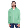 Threadfast Apparel Unisex Green Triblend Full-Zip Light Hoodie