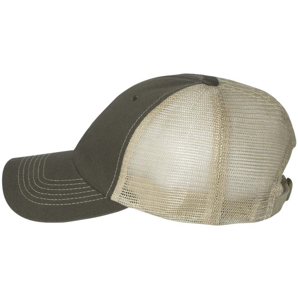 Sportsman Olive/Khaki Contrast Stitch Mesh Cap