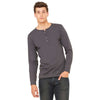 Bella + Canvas Men's Dark Grey Heather Jersey Long-Sleeve Henley