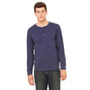 Bella + Canvas Men's Navy Jersey Long-Sleeve Henley