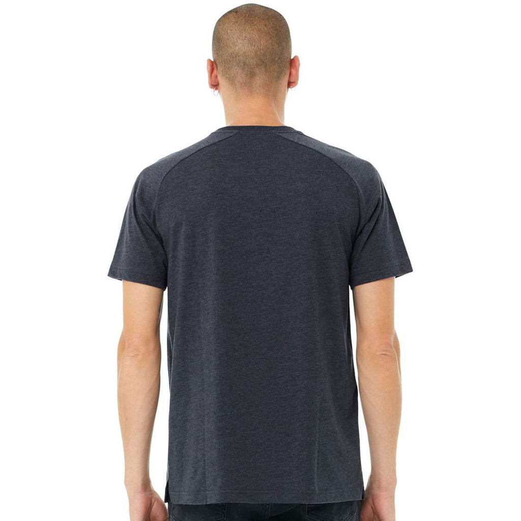 Bella + Canvas Men's Heather Navy Heather CVC Raglan Tee