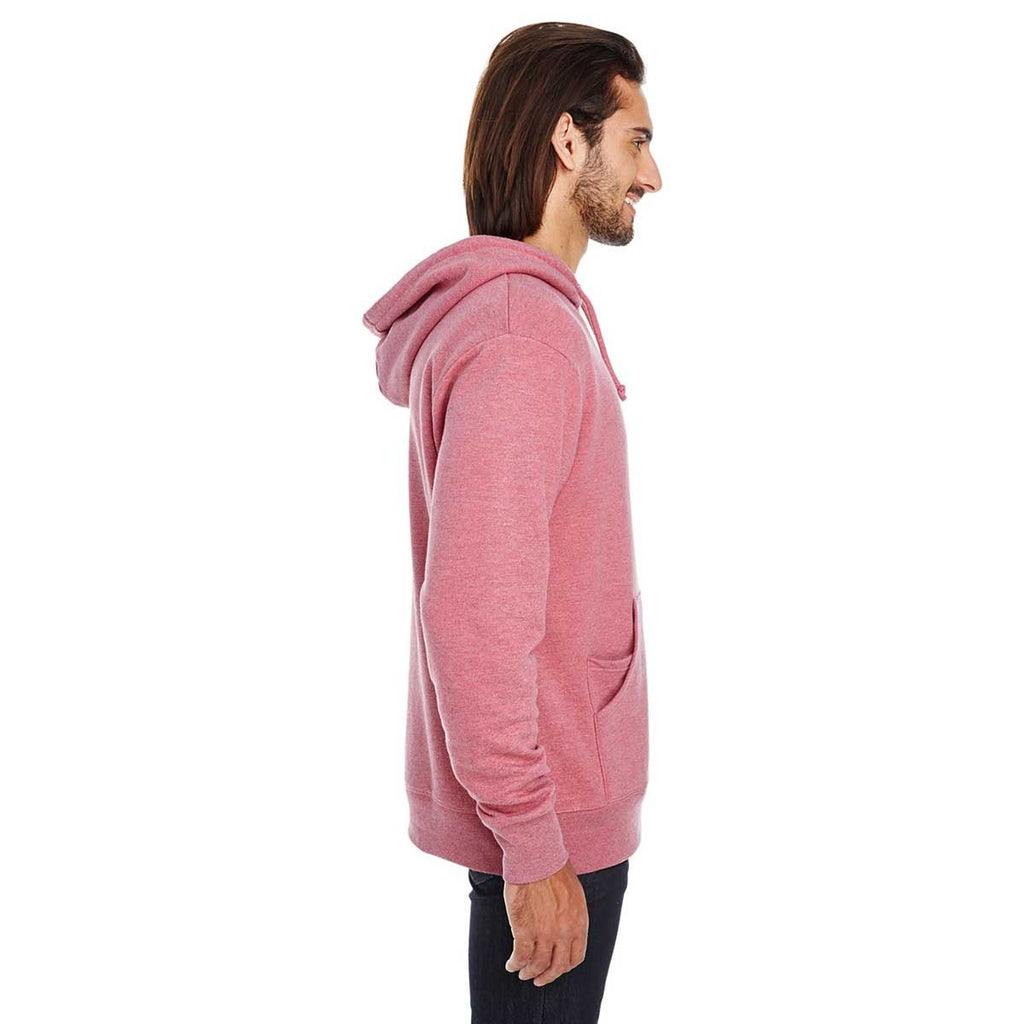 Threadfast Unisex Cardinal Heather Triblend French Terry Hoodie