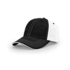 Richardson Black/White Lifestyle Unstructured Split Washed Chino Sandwich Visor Cap