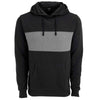 Vantage Men's Black Premium Cotton Blocked Fleece Pullover Hoodie