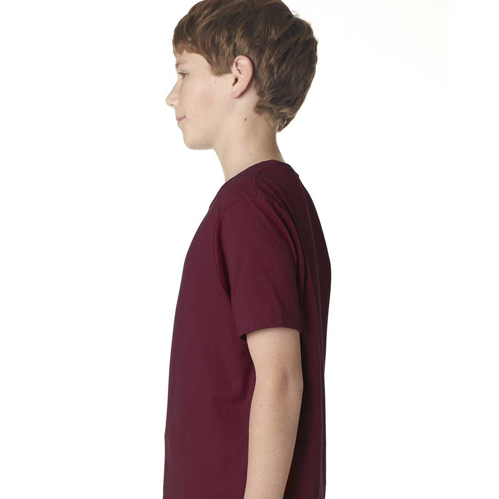 Next Level Boy's Maroon Premium Short-Sleeve Crew Tee