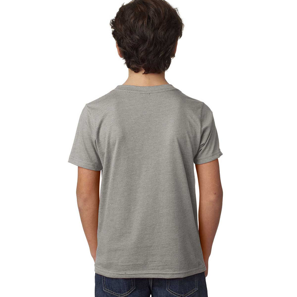 Next Level Boy's Dark Heather Grey CVC Crew Tee