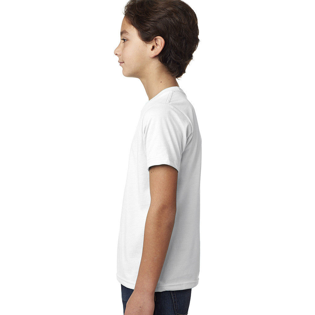 Next Level Boy's White CVC Crew Tee