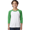 Next Level Youth Kelly/White CVC 3/4-Sleeve Raglan Tee