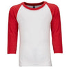 Next Level Youth Red/White CVC 3/4-Sleeve Raglan Tee