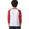 Next Level Youth Red/White CVC 3/4-Sleeve Raglan Tee