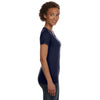 LAT Women's Navy V-Neck Fine Jersey T-Shirt