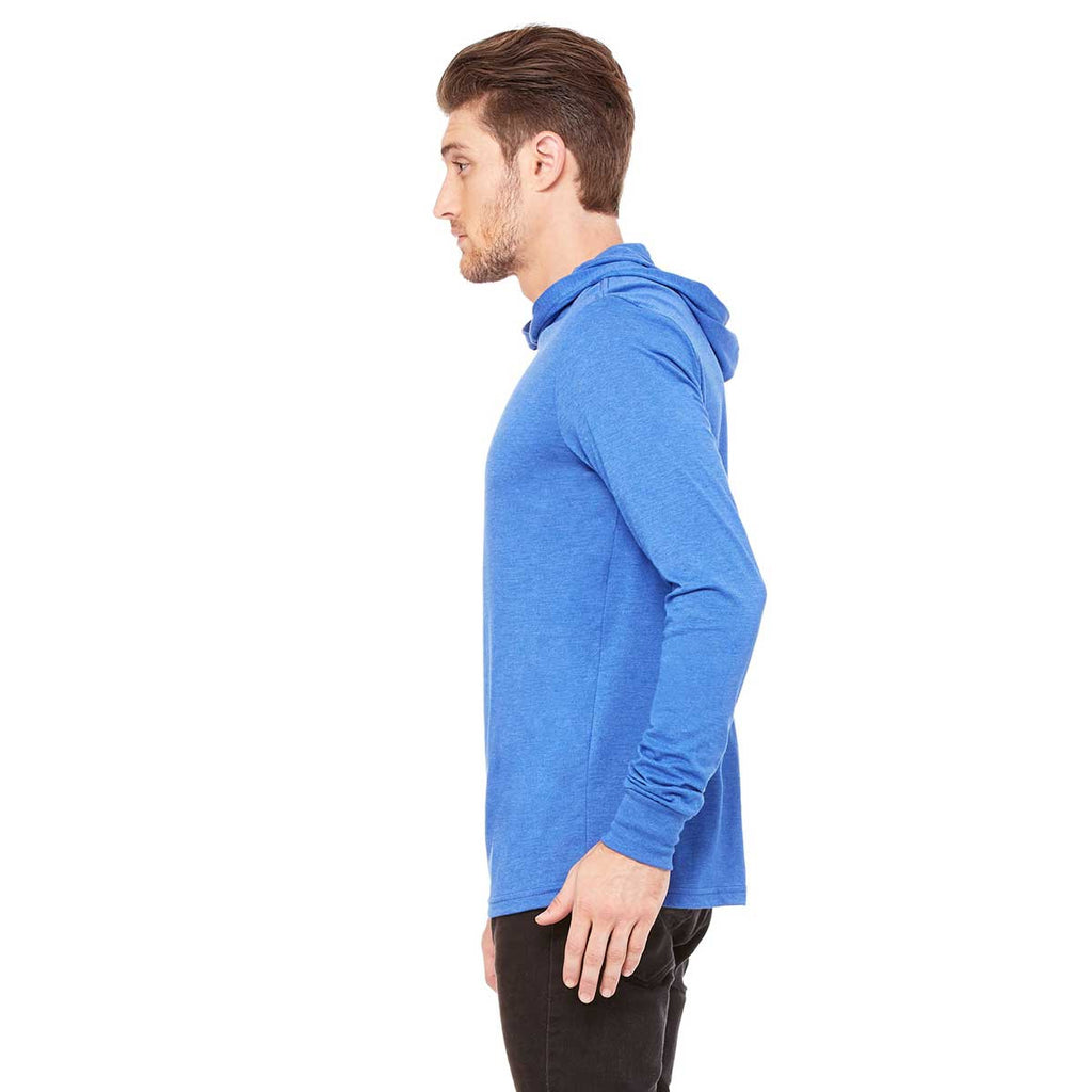 Bella + Canvas Unisex Heather True Royal Jersey Long-Sleeve Hoodie