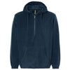 Burnside Men's Navy Polar Fleece Quarter-Zip Hooded Pullover