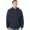 Burnside Men's Navy Polar Fleece Quarter-Zip Hooded Pullover