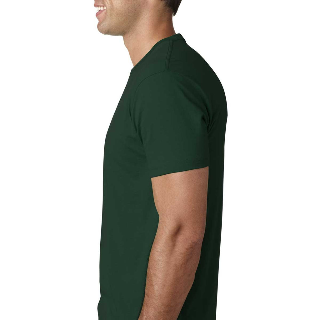 Next Level Men's Forest Green Premium Fitted Short-Sleeve Crew