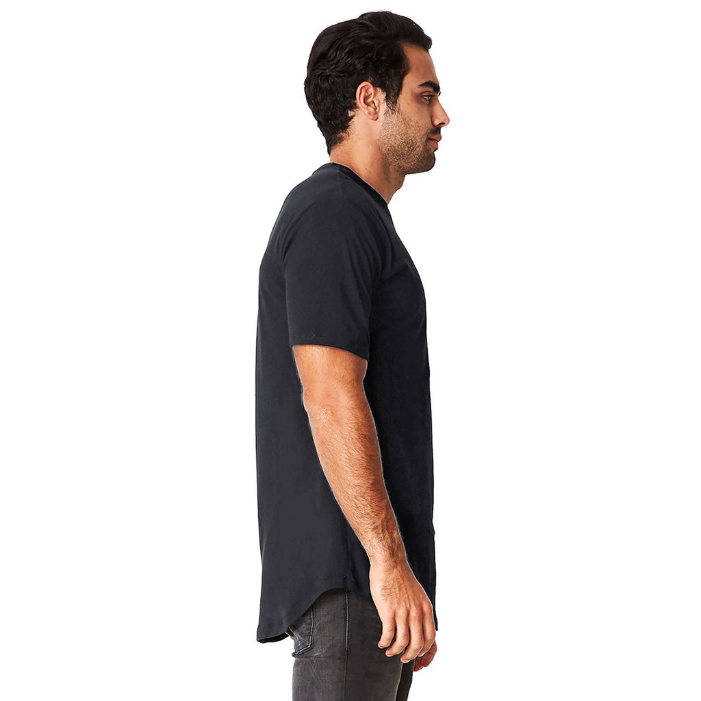 Next Level Men's Black Cotton Long Body Crew