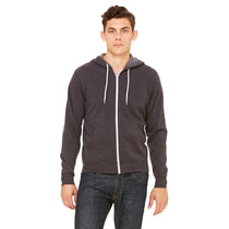 Bella + Canvas Unisex Dark Grey Heather Sponge Fleece Full-Zip Hoodie