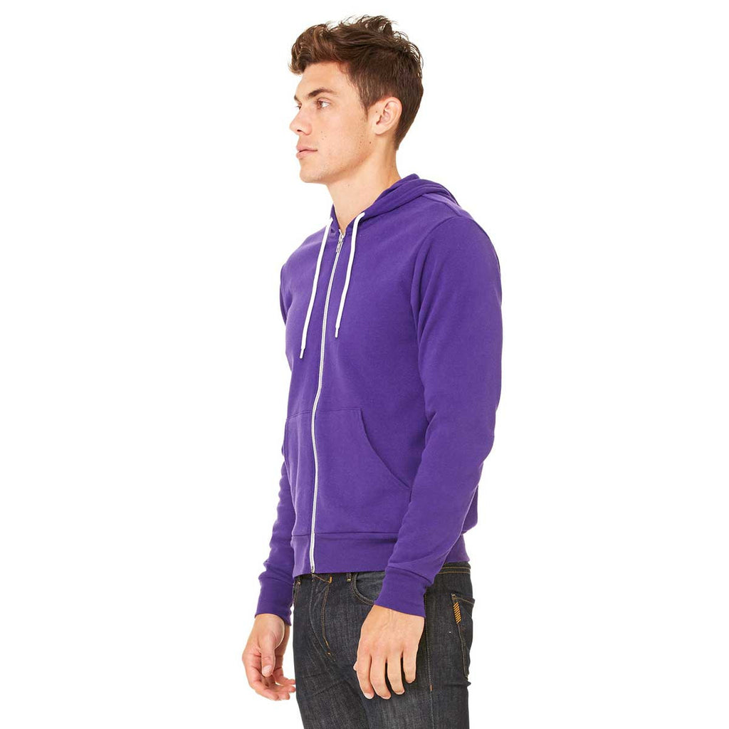 Bella + Canvas Unisex Team Purple Full-Zip Hoodie