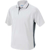 Charles River Men's White/Slate Grey Color Blocked Wicking Polo