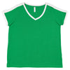 LAT Women's Vintage Green/White Curvy Soccer Ringer Premium T-Shirt