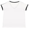 LAT Women's White/Black Curvy Soccer Ringer Premium T-Shirt