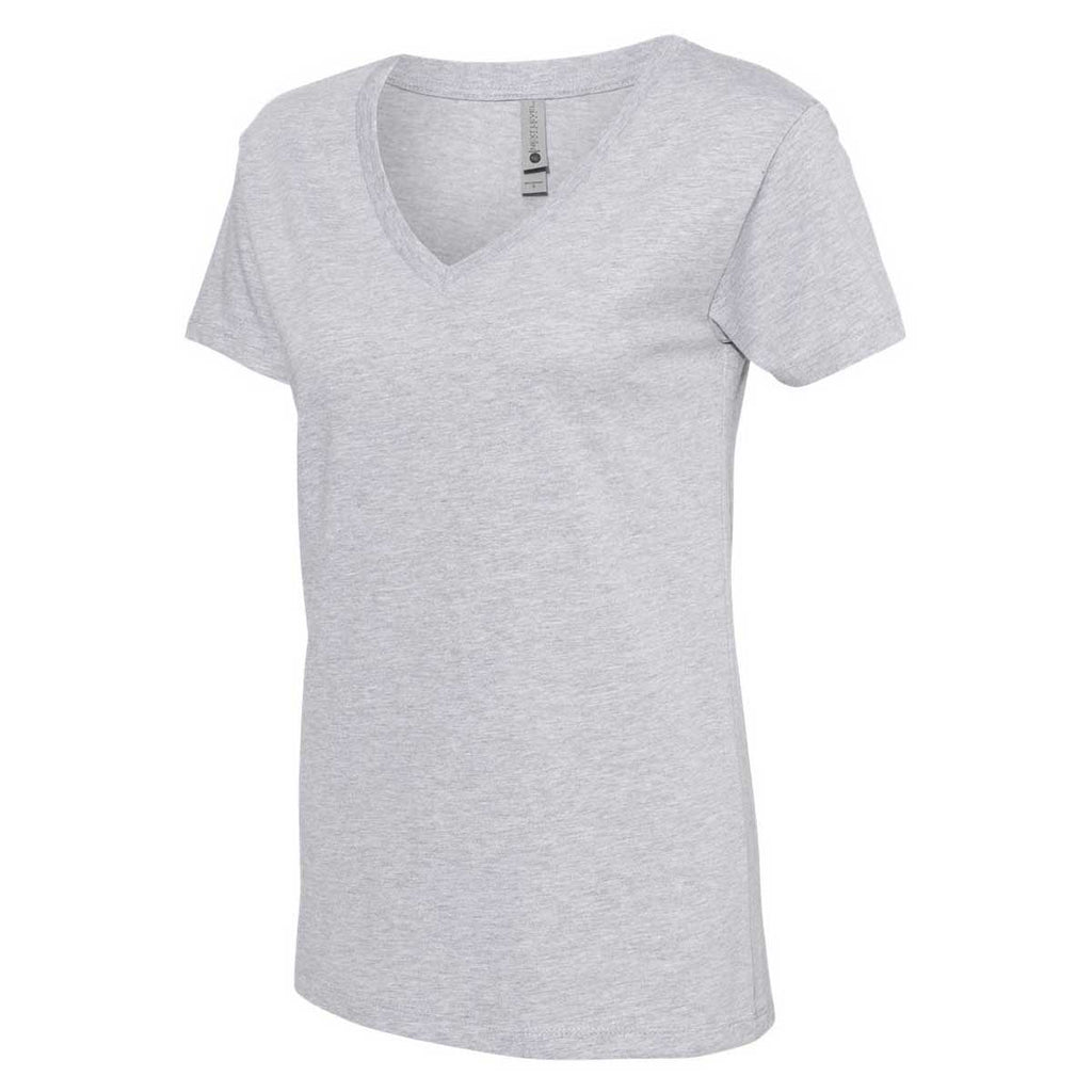 Next Level Women's Heather Grey Fine Jersey Relaxed V T-Shirt