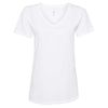 Next Level Women's White Fine Jersey Relaxed V T-Shirt