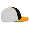 Pacific Headwear Black/White/Gold Universal Fitted Trucker Mesh Cap