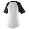 Augusta Sportswear Men's White/Black Short-Sleeve Baseball Jersey