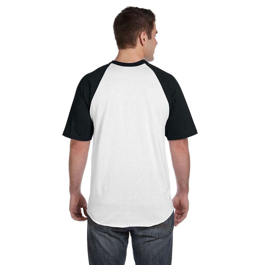 Augusta Sportswear Men's White/Black Short-Sleeve Baseball Jersey