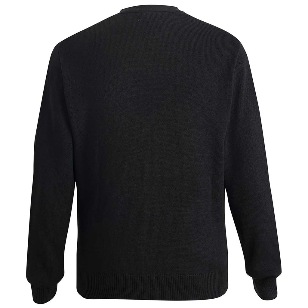 Edwards Men's Black Jersey Knit Acrylic Cardigan With Pockets