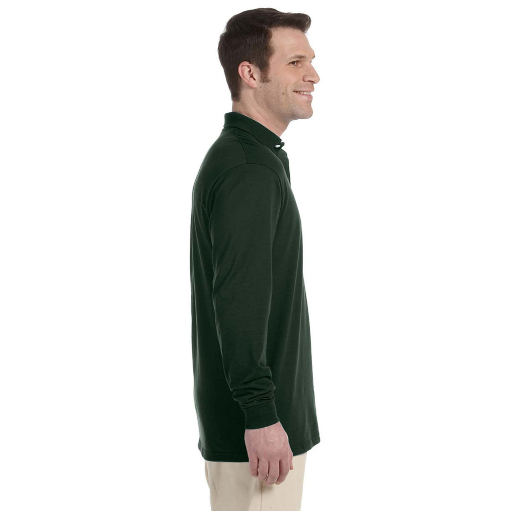 Jerzees Men's Forest Green 5.6 Oz. Spotshield Long-Sleeve Jersey Polo