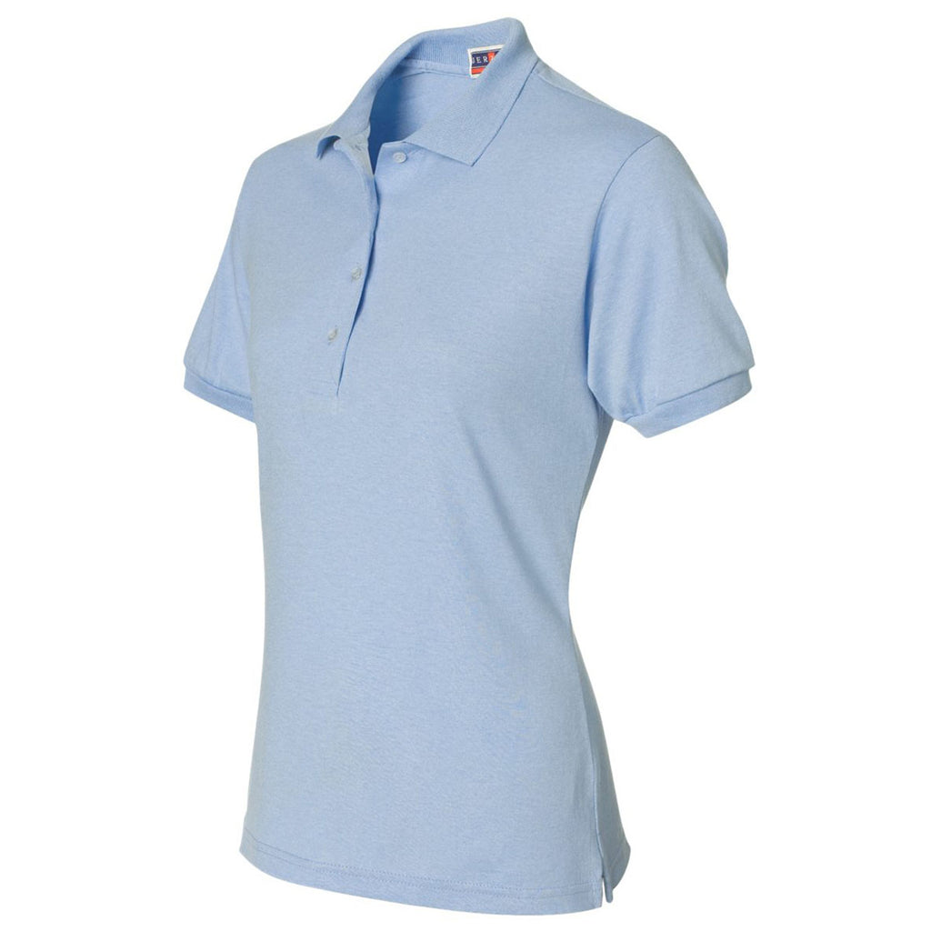 Jerzees Women's Light Blue Spotshield 50/50 Polo