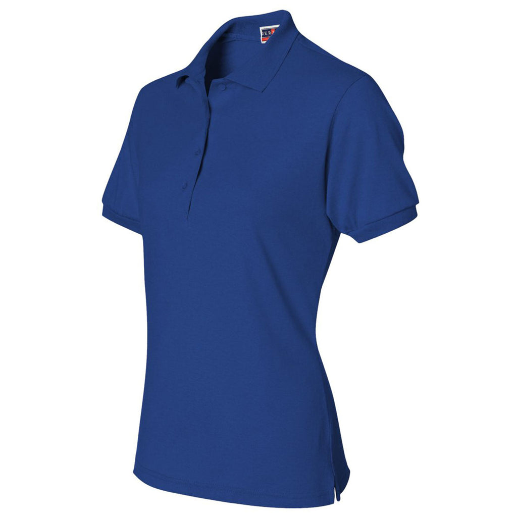 Jerzees Women's Royal Spotshield 50/50 Polo