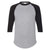 Augusta Sportswear Men's Athletic Heather/Black Three-Quarter Raglan Sleeve Baseball Jersey