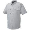 Dri Duck Men's Grey Crossroad Dobby Short-Sleeve Woven Shirt