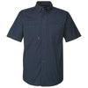 Dri Duck Men's Deep Blue Craftsman Ripstop Short-Sleeve Woven Shirt