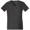 Cherokee Workwear Women's Black Premium Core Stretch Mock Wrap Top