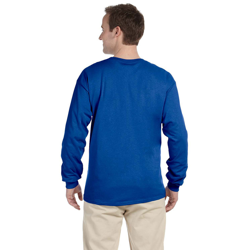 Fruit of the Loom Men's Royal 5 oz. HD Cotton Long-Sleeve T-Shirt