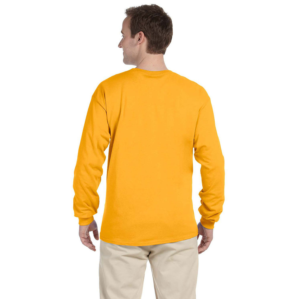 Fruit of the Loom Men's Gold 5 oz. HD Cotton Long-Sleeve T-Shirt