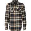 Burnside Women's Dark Khaki Yarn-Dyed Long Sleeve Flannel Shirt