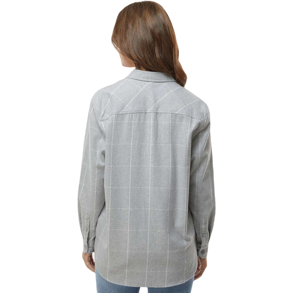 Burnside Women's Grey/White Boyfriend Flannel